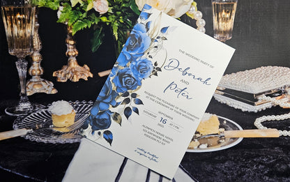 Floral Rose Side Design Wedding Invitation