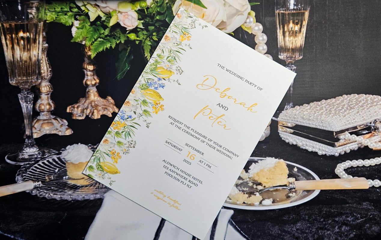 Floral Rose Side Design Wedding Invitation